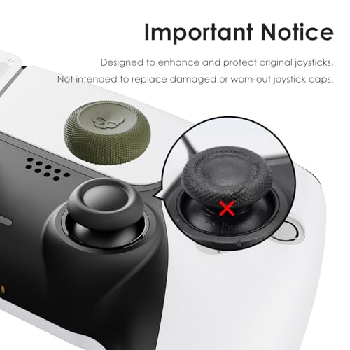 Skull & Co. Skin, CQC and FPS Thumb Grip Set Joystick Cap Analog Stick Cap for Nintendo Switch Pro Controller & PS5 / PS4 / Slim/Pro Controller- Black, 3Pairs(6pcs) - color: Black, size: Concave-6pcs
