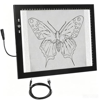 HSK 9”x13”LED Artist tracing Light Box Copy Table, Adjustable High Brightness Light Pad for Tatto Drawing, Sketching, Animation, Diamond Painting Accessories - size: 9 x 13 inches