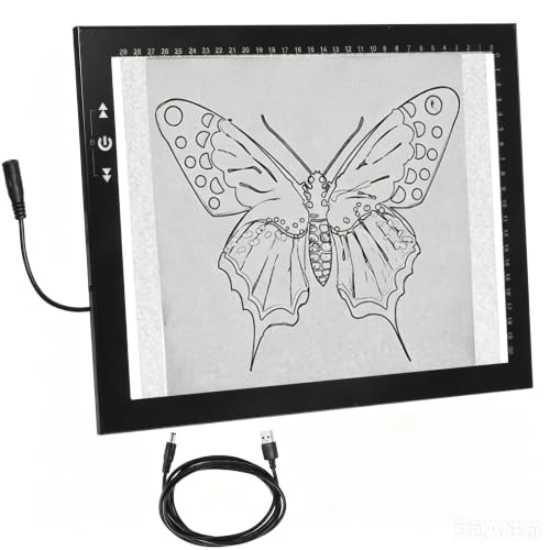HSK 9”x13”LED Artist tracing Light Box Copy Table, Adjustable High Brightness Light Pad for Tatto Drawing, Sketching, Animation, Diamond Painting Accessories - size: 9 x 13 inches