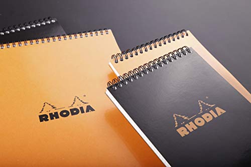 Rhodia Wirebound Notepad - Lined 80 sheets - 6 x 8 1/4 - Black cover – Pack of 1 - color: Black, size: A5, style: Lined