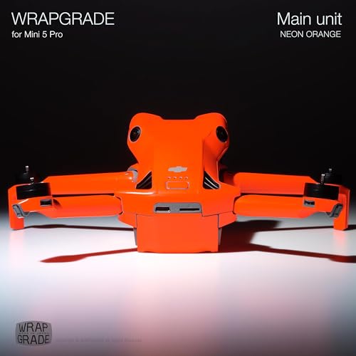 WRAPGRADE Skin Stickers Compatible with DJI Mini 5 Pro (Neon Orange) - color: Neon Orange