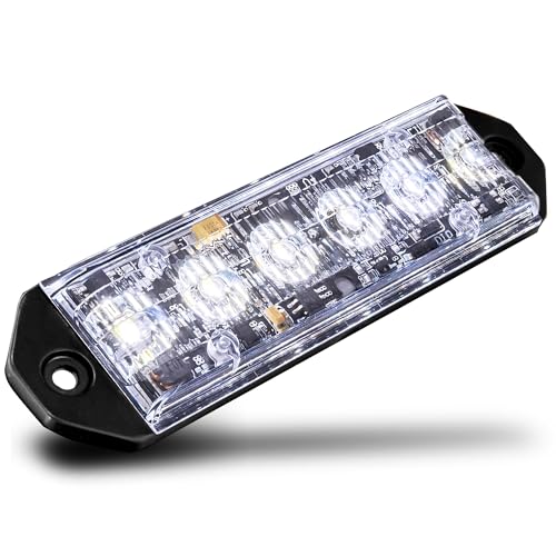 LAMPHUS PlanarFlash White LED Police Grill Strobe Warning Light for Trucks - color: White / White, size: 1 Pack