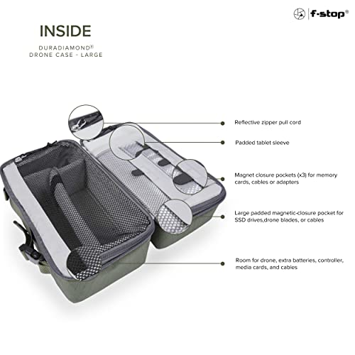 f-stop Drone Case Large Padded Weatherproof Carry Protection for Compact DJI Air, Mavic, Mini, Autel EVO Drones