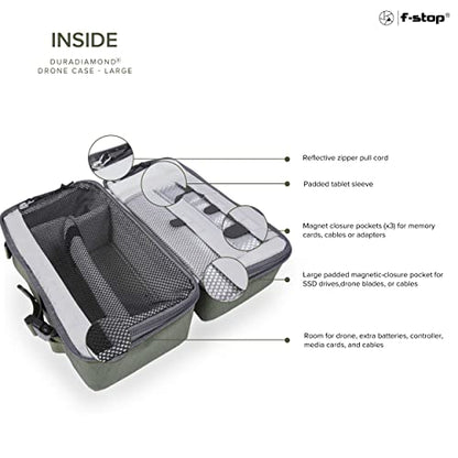 f-stop Drone Case Large Padded Weatherproof Carry Protection for Compact DJI Air, Mavic, Mini, Autel EVO Drones