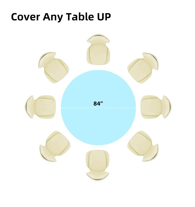 Evershine (12-Pack Heavy Duty Plastic Table Covers Tablecloth (Reusable) (Round 84", Light Blue) - color: Light Blue, size: 12 PACK Round 84"