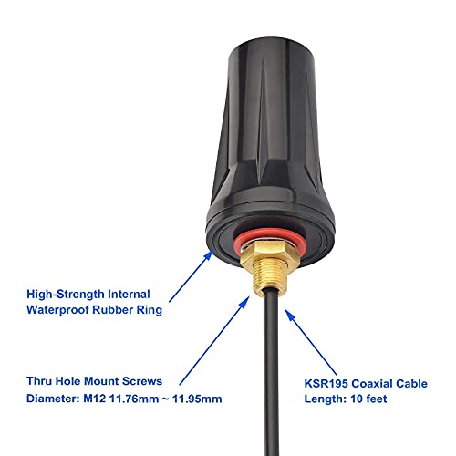 Bingfu 4G LTE Cellular 5dBi SMA Antenna Replacement for Trail Camera Router - color: with Low Loss Extension Cable