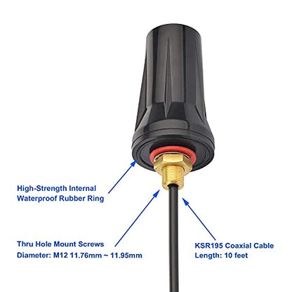 Bingfu 4G LTE Cellular 5dBi SMA Antenna Replacement for Trail Camera Router - color: with Low Loss Extension Cable