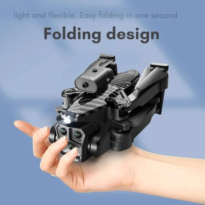 OBABO K10 Max Drone 4K High-Definition Three Camera Optical Flow Positioning Professional Aerial Photography Foldable Quadcopter (Carbon) - color: Carbon