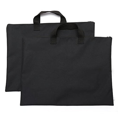 600D Portfolio Waterproof With Handle And Zipper For Student and Artist 2-pack - size: Medium