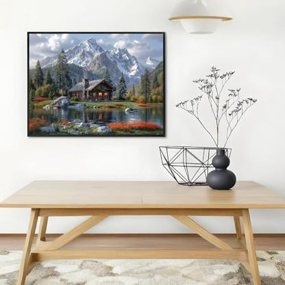Shouruihua Square Diamond Art Kits, Mountain Diamond Painting Kit for Adult - color: Natural Scenery