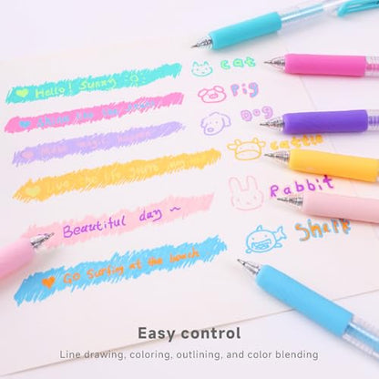 6 Colors 0.7mm Fine Pointed Acrylic Gel Pen Set,White - color: White