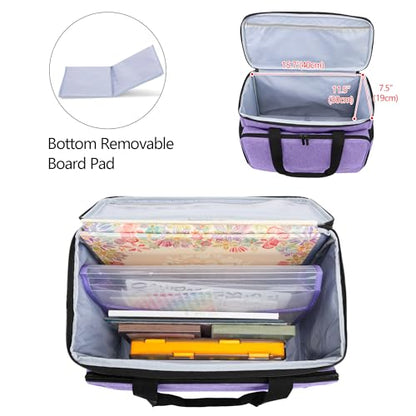 Yarwo Upgraded Rolling Craft Bag with Detachable Trolley and Multi-Pockets - color: Purple
