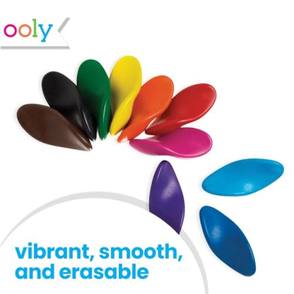 Ooly Left Right Ergonomic Erasable Crayons for Young Kids, Set of 10 - style: Left Right Crayons