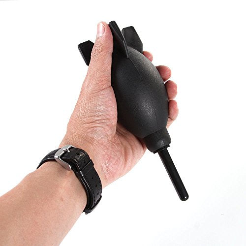 FocusFoto PRO 6.6 Inch Rubber Rocket Air Blower Duster Cleaner Dust Cleaning for DSLR Camera CCD Lens Keyboard Black - color: Black