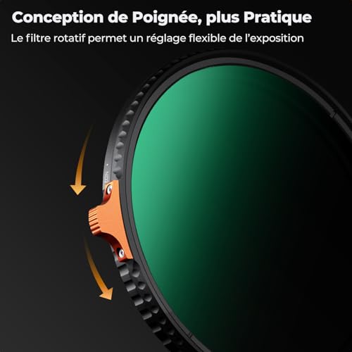 K&F CONCEPT 72mm Side Lever Variable ND Lens Filter ND2-400 (1-9 Stops) - size: 72mm