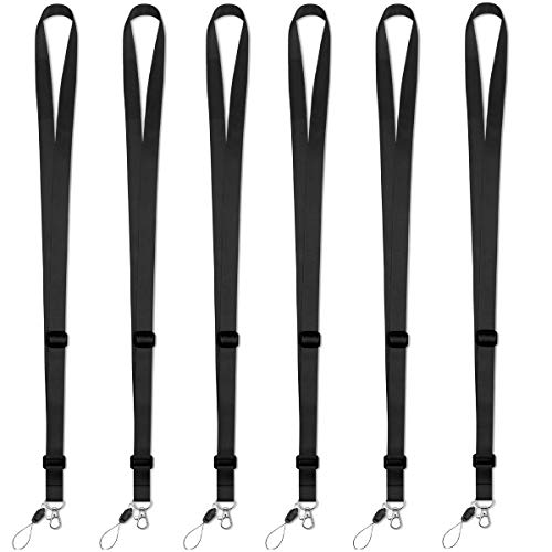 AMUU 6 Pcs Lanyards with Vertical ID Badge Holder - color: 6 Pack Black Lanyard With Badge Holder