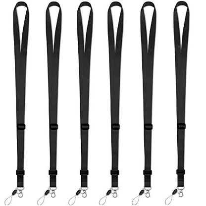 AMUU 6 Pcs Lanyards with Vertical ID Badge Holder - color: 6 Pack Black Lanyard With Badge Holder