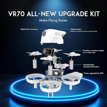 APEXFPV FPV Drone Kit,FPV Goggles Beginners Drone,Indoor&Outdoor drone,Trainer Mode,Turtle Mode,Black Box,Anti-loss Beeper,Optical Flow Fixed Point,Drop-resistant,Have Video Tutorials.VR70-4.0