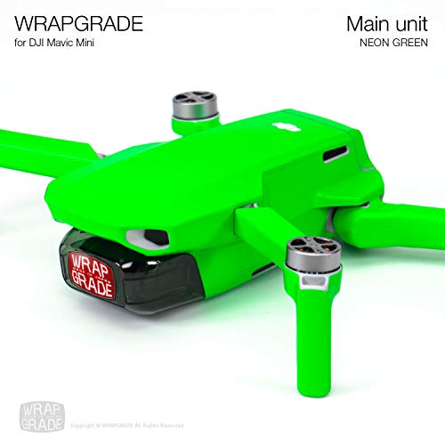 Wrapgrade Skin compatible with DJI Mavic Mini (NEON GREEN) - color: NEON GREEN