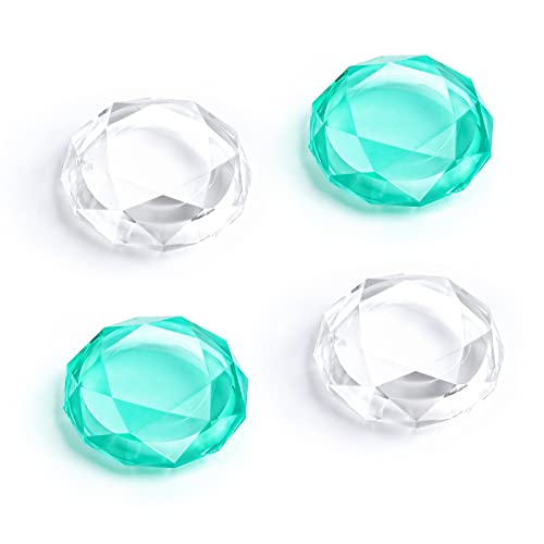 DLseego Diamond 3D Thumb Grips Caps Design for Switch & Switch Lite & Switch OLED Joy Con Crystal Clear Console Joystick Cover 4PCS - Clear and Green - color: Clear and Green, size: Switch/OLED/Lite