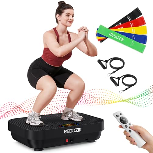 SEDOZIK Vibration Plate for Lymphatic Drainage with Bands Bluetooth, Black