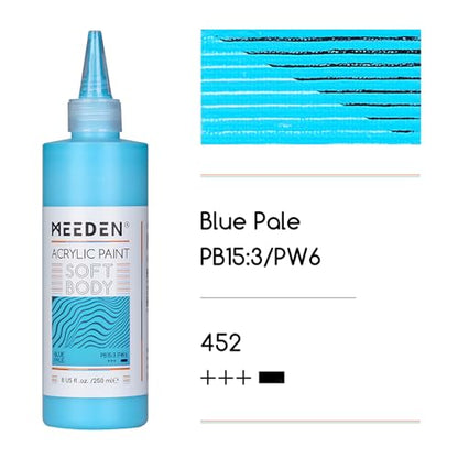 MEEDEN Soft Body Acrylic Paint: Blue Pale Matte Finish 250ml/8.45oz - color: Blue Pale