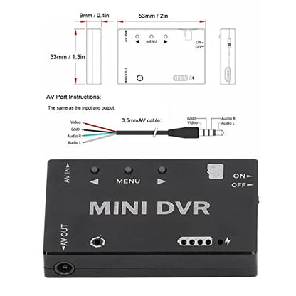 Mini FPV DVR Module, FPV Recorder, Video Audio Recorder, NTSC PAL Switchable Built in Battery, Aluminum Alloy Shell, 53x33x9mm 32GB Support