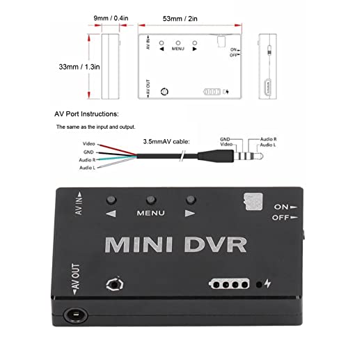 Keenso Mini FPV DVR Module, Switchable Video Audio FPV Recorder for RC Model Racing FPV Drones