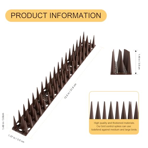 OFFO Physical Bird Barrier Spikes, Architectural Protection for Ledges and Sills, Covers 22 Feet(6.7m), Brown - color: Brown, size: 22 Feet