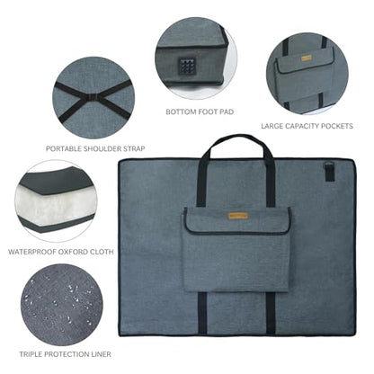 MeetYr Life Premium Art Portfolio Bag 24"x18" – Waterproof, Triple Padded, Portable with Shoulder Strap – for Artwork, Posters, Sketches & Paintings - size: 24"x18"