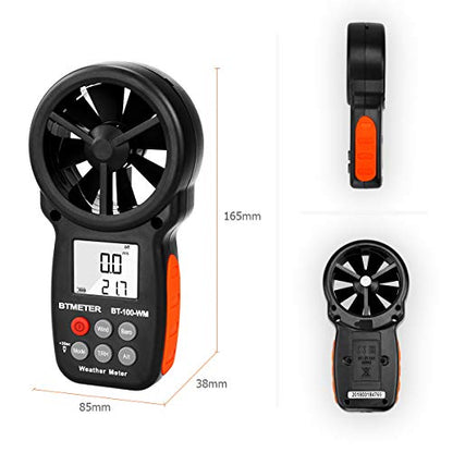 BTMETER BT-100WM Handheld Anemometer, Wind Speed Meter, Digital Barometer - color: BT-100WM Anemometer