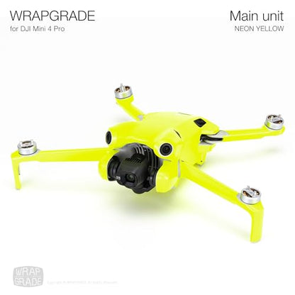 WRAPGRADE Skin Stickers Compatible with DJI Mini 4 Pro | Full Wrap (Neon Yellow) - color: Neon Yellow