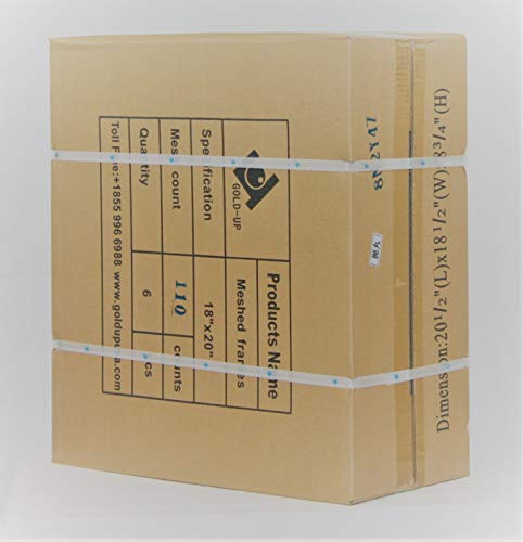 18 x 20 Inch Pre-Stretched Aluminum Silk Screen Printing Frames with 110 White Mesh (6 Pack Screens)