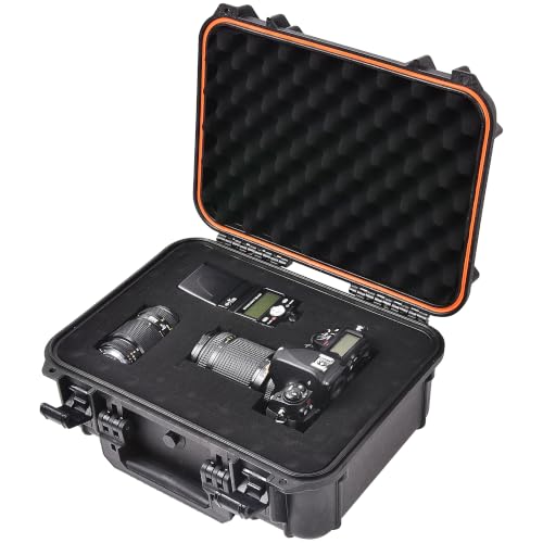 Tactix Hard Case L Waterproof Protective Camera Case IP65 Heavy-Duty with Custom Foam Insert, Fit Use of Drones, Camera, Equipments, Tools, 16.33" x12.79”x7.17” Black - size: L