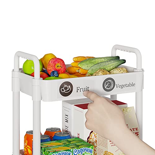 5 Tier Rolling Cart with Wheels, Utility Storage Carts,White - color: White, size: 5-Tier