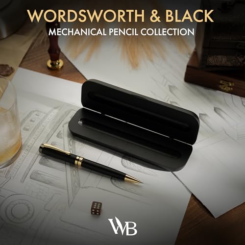 Wordsworth & Black Luxury Bamboo Wood Mechanical Pencil 0.7mm for Drafting - color: Black Wood