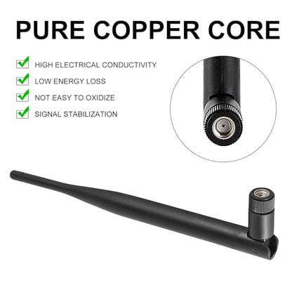 2Pcs 6dBi WiFi Antenna 2.4GHz 5GHz 5.8GHz RP-SMA Male Bluetooth Antenna Audio Range for USB Adapter Camera Video Surveillance Monitor PC Computer WiFi Router Wireless Network Card - size: 2pcs 6dBi