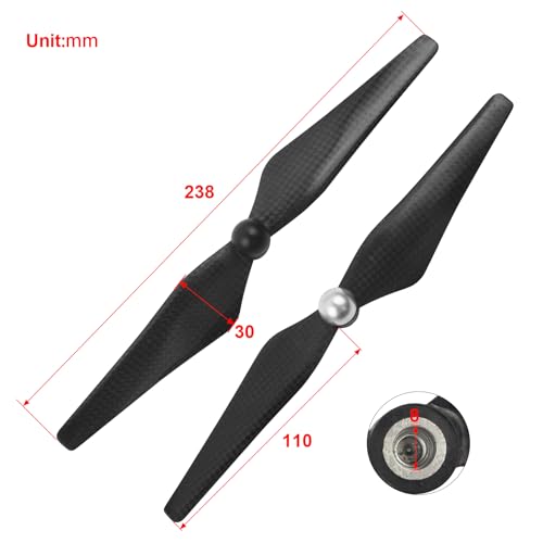 FLYPIG 9450 Carbon Fiber Self-Tightening Propellers, 2 Pairs - color: Black