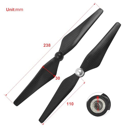 FLYPIG 9450 Carbon Fiber Self-Tightening Propellers, 2 Pairs - color: Black