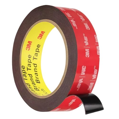 3M Double Sided Tape Heavy Duty 1in x 10ft, Adhesive Mounting Tape, Black