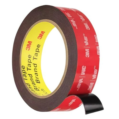 3M Double Sided Tape Heavy Duty 1in x 10ft, Adhesive Mounting Tape, Black