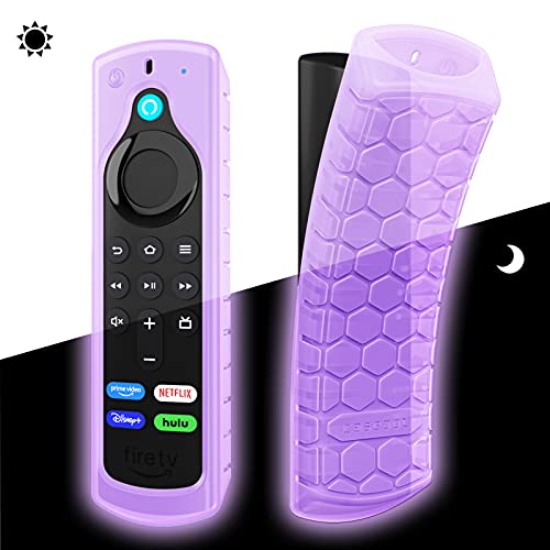 CaseBot Silicone Case for Alexa Voice Remote (2nd & 3rd Generation) - color: Purple Glow in the Dark