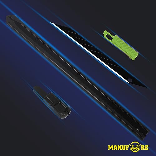 MANUFORE 30pcs 9mm Snap-off Knives with 30-Degree Precision Blade Green - color: Green