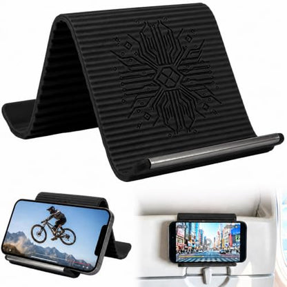 Foldable Silicone Aluminum Phone Holder, Folded into Any Shape - color: Black-1PCS
