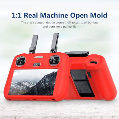 REFLEX CAMERA Red Silicone Cover for DJI RC 2 Remote Control - Shockproof Protective Case for DJI Mavic Air 3, Lightweight & Durable - color: Red