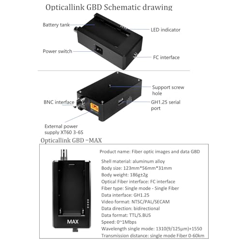 5km FPV Optic Fiber Cable with Build-In Sky End Optical Fiber Cable Image Data Module Transimission, Wired Signal Transmitter Optical Receiver Link Ground End Station for FPV Drone Accessories (5km) - size: 5km