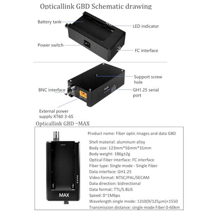 5km FPV Optic Fiber Cable with Build-In Sky End Optical Fiber Cable Image Data Module Transimission, Wired Signal Transmitter Optical Receiver Link Ground End Station for FPV Drone Accessories (5km) - size: 5km