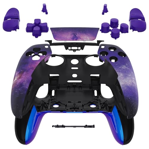 eXtremeRate Full Set Shell with Buttons Touchpad Cover Compatible with ps5 Edge Controller, Nebula Galaxy Replacement Decorative Trim Shell Front Back Plates Compatible with ps5 Edge Controller - color: Nebula Galaxy