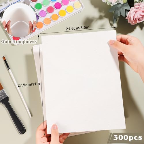 300 Sheets Watercolor Paper 8.5 x 11 in, 140 Lb Cold Press, White - size: 8.5 x 11 Inch