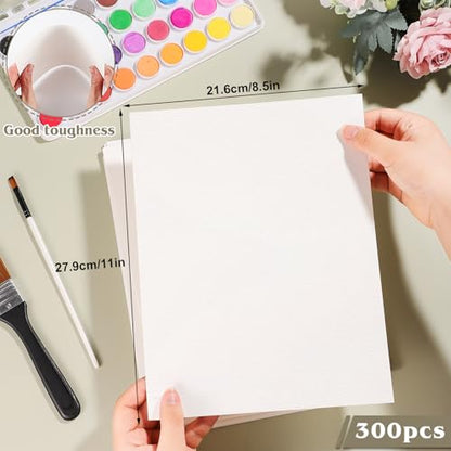 300 Sheets Watercolor Paper 8.5 x 11 in, 140 Lb Cold Press, White - size: 8.5 x 11 Inch